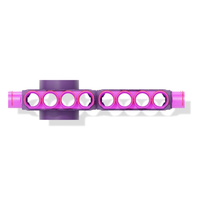 Skrzynka rozdzielcza dwumodułowa przelotowa 200mm, 24x75mm +  uszczelki modułowe 2kpl +uszczelki fi 75 24szt + zapinki strong 24szt